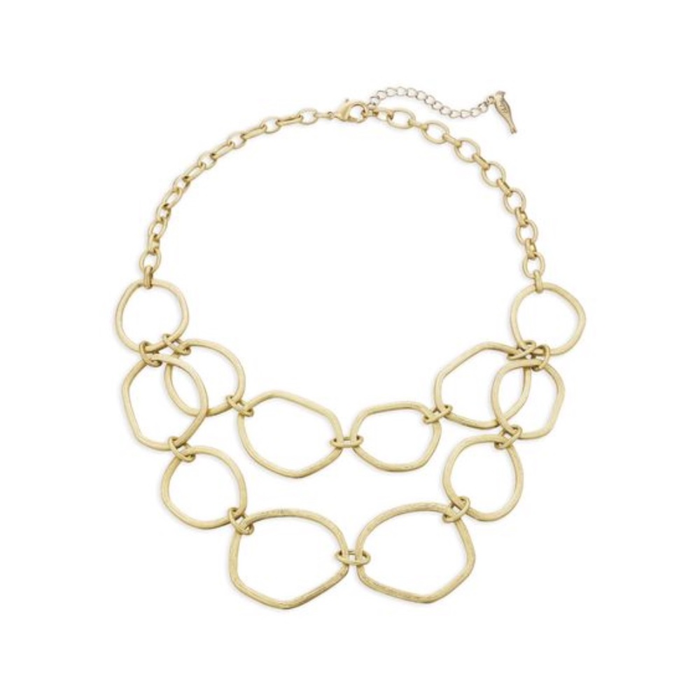 Chloe + Isabel Modern Links Two-Row Necklace Gold